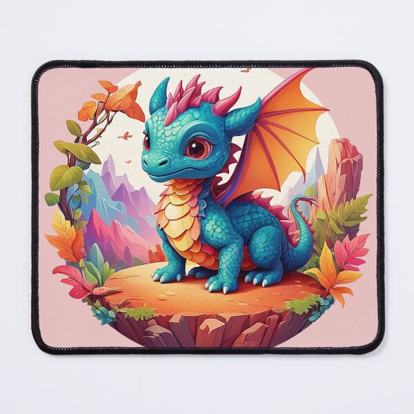 Item preview, Autumn magic: Cute baby dragon in colorful mountain worlds designed and sold by Minpadesign.