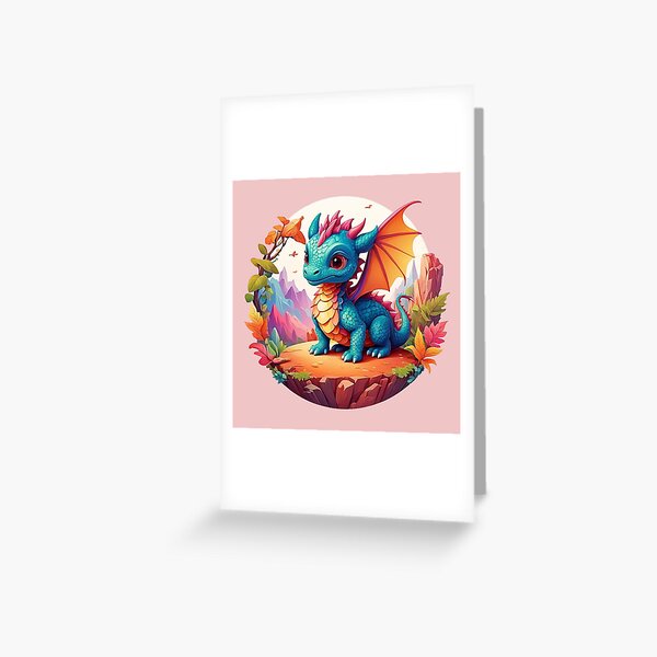 Item preview, Autumn magic: Cute baby dragon in colorful mountain worlds designed and sold by Minpadesign.