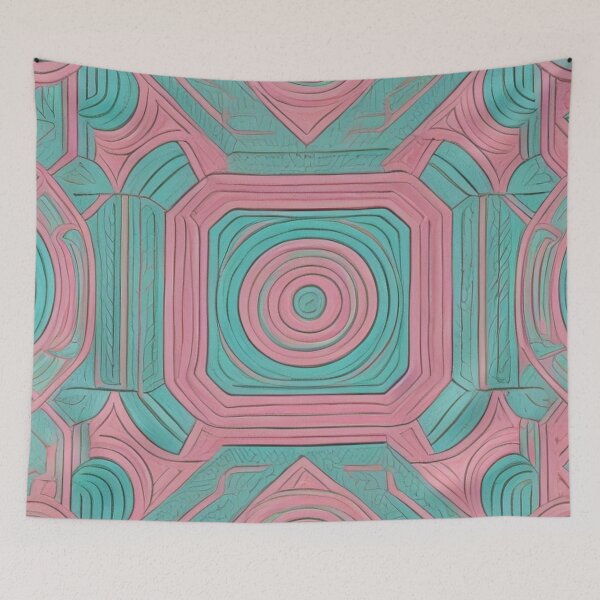 Item preview, Aqua And Salmon Dynamic Pattern Decor designed and sold by mymagicstoreus.