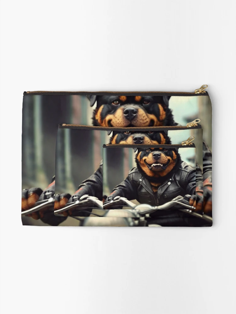 Thumbnail 2 of 4, Zipper Pouch, Rebel Rottweiler Rides designed and sold by DoggyDream.