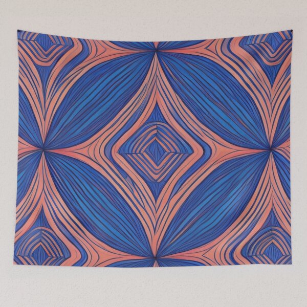 Item preview, Blue And Salmon Dynamic Pattern Decor designed and sold by mymagicstoreus.