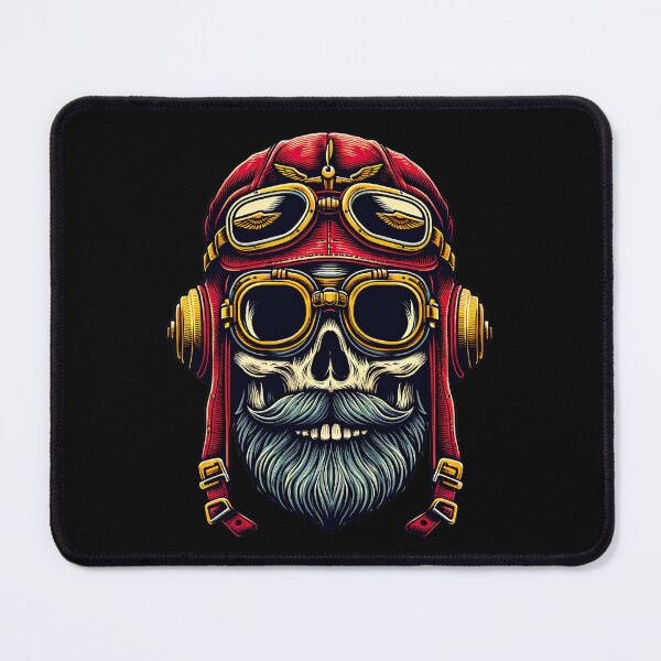 Item preview, Red Helmeted Skull: Aviator's Timeless Elegance designed and sold by artwaves.
