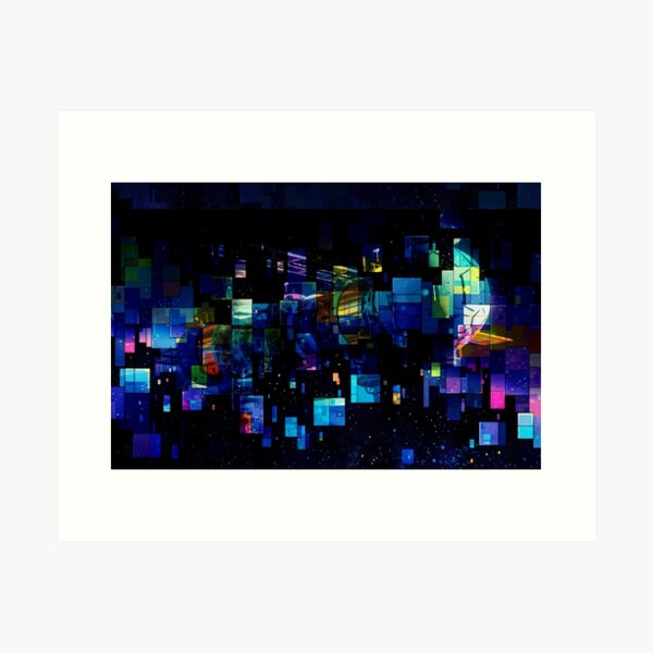 Station in Space - Rainbow, Abstract Inspirations Art Print