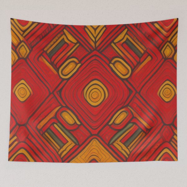Item preview, Red And Yellow Dynamic Pattern Decor designed and sold by mymagicstoreus.