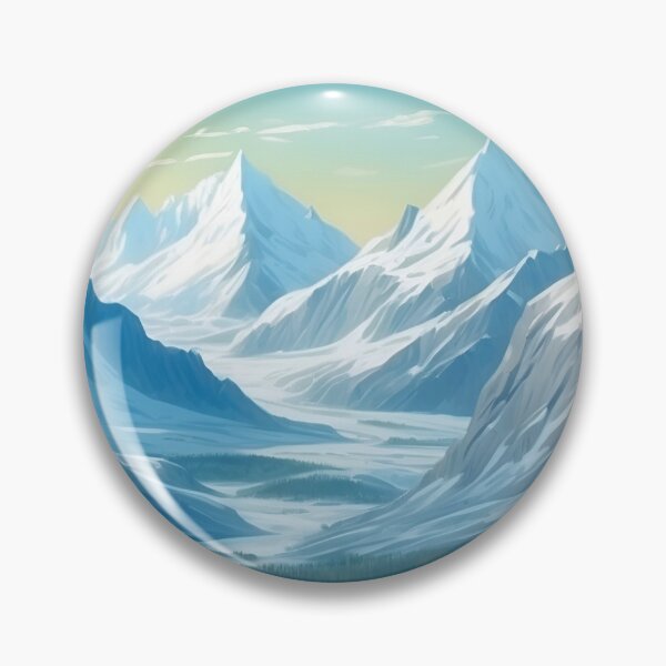 Item preview, Icy valleys with frozen rivers and mountains covered with snow. Cartoon sketch painting style designed and sold by Andrey-Myagkov.