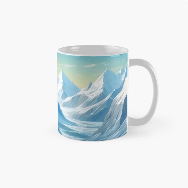 Item preview, Icy valleys with frozen rivers and mountains covered with snow. Cartoon sketch painting style designed and sold by Andrey-Myagkov.