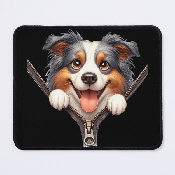 Item preview, Cute Australian Shepherd Dog with Zipper designed and sold by BerryBlaze.