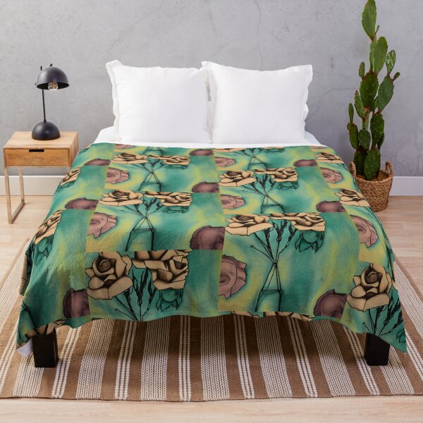 Item preview, Warm Floral Harmony Green - Blue Hues. designed and sold by CushyNest.
