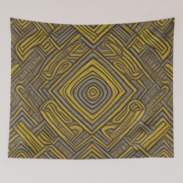 Item preview, Yellow And Charcoal Dynamic Pattern Decor designed and sold by mymagicstoreus.