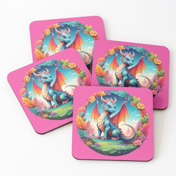 Item preview, Rainbow Ruler: Majestic dragon in a wreath of flowers designed and sold by Minpadesign.