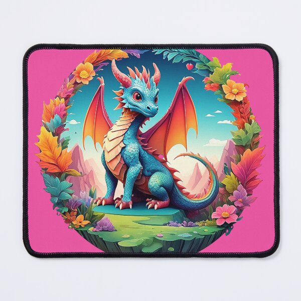 Item preview, Rainbow Ruler: Majestic dragon in a wreath of flowers designed and sold by Minpadesign.