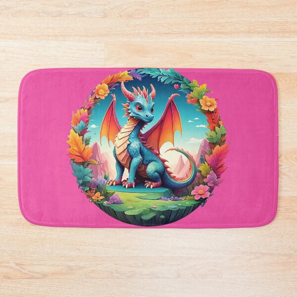Item preview, Rainbow Ruler: Majestic dragon in a wreath of flowers designed and sold by Minpadesign.