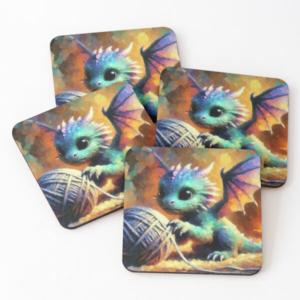 Item preview, Cute Baby Dragon Playing with a Ball of Yarn designed and sold by PinoyDnDShirts.