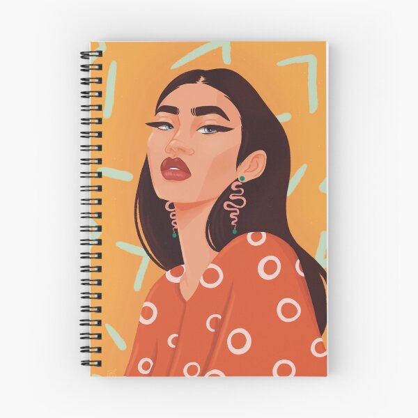 Aperçu de l'œuvre Un portrait féminin vibrant rencontre des motifs simples créée et vendue par Stephjojo.