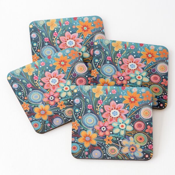 Item preview, Folk Art Floral, Colorful Flowers designed and sold by Neika Shimm Designs.