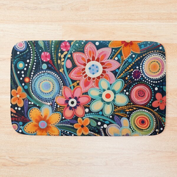 Item preview, Folk Art Floral, Colorful Flowers designed and sold by Neika Shimm Designs.