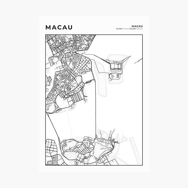 Item preview, Macau City Map designed and sold by wally-prints.