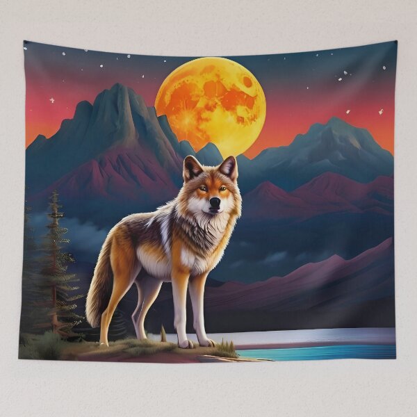 Item preview, wolf by moonlight nature scene designed and sold by aledfychan.