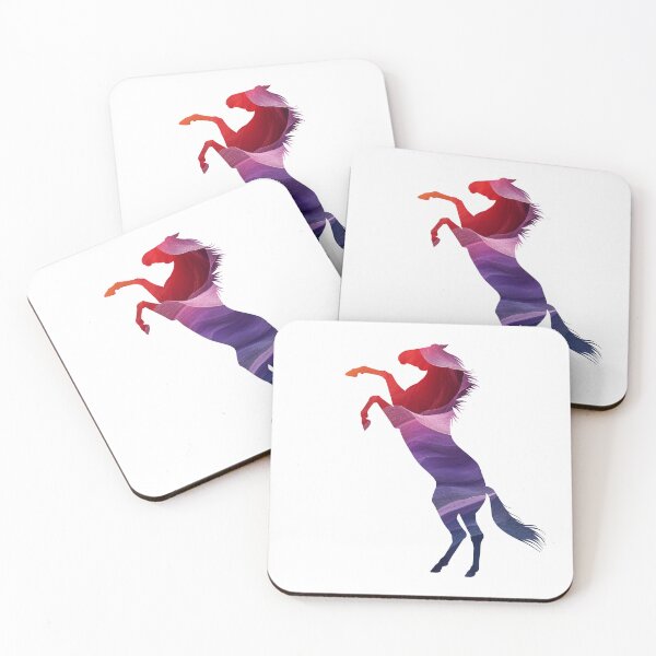 Item preview, Horse rearing with a beautiful explosion of colours red and purple, for every horse lover! designed and sold by PICbyFemke.