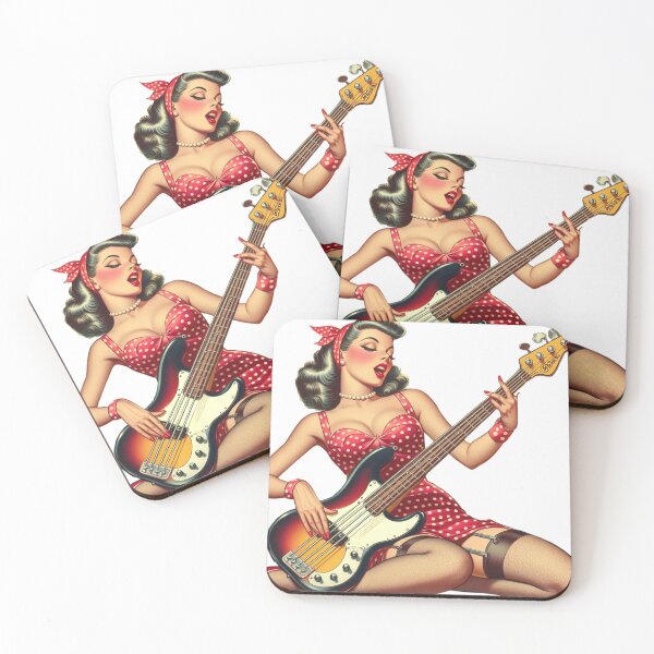 Item preview, Slappin Bass Pin Up designed and sold by PulpVintage.