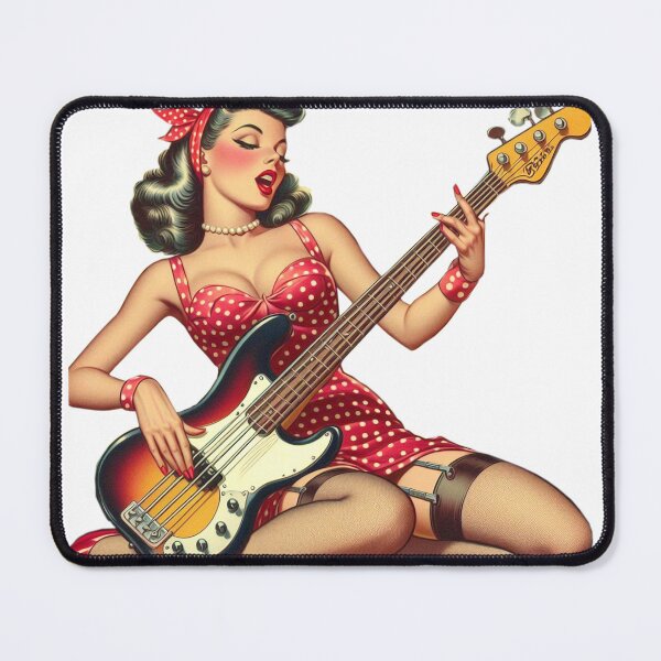 Item preview, Slappin Bass Pin Up designed and sold by PulpVintage.