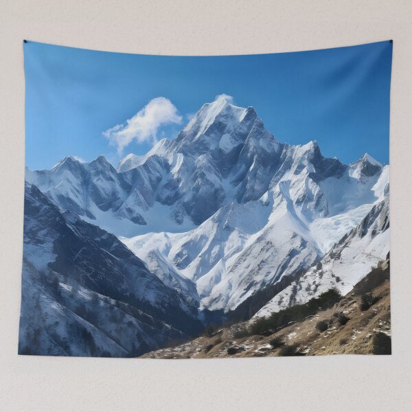 Item preview, A snowy mountain range with blue sky designed and sold by johndesign88.
