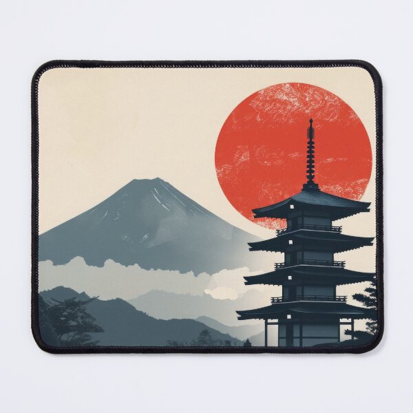 Item preview, Japanese Temple And Mount Fuji designed and sold by Scraponzo.