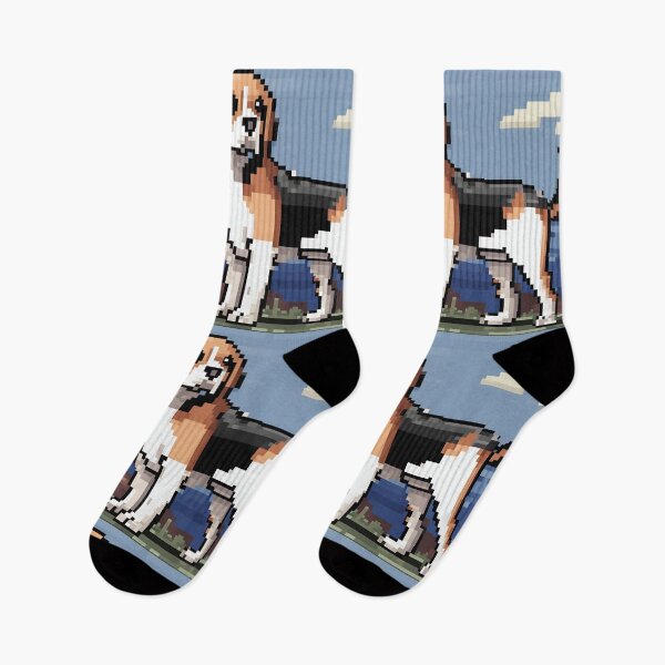 Item preview, Beagle in pixel art style designed and sold by MollyPetDesigns.