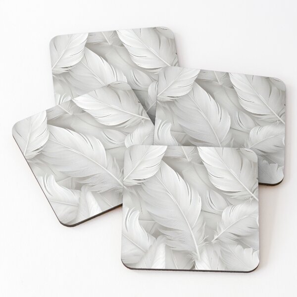 Item preview, Serene Elegance: White Dove Feather Texture designed and sold by Sir Meow Meow.