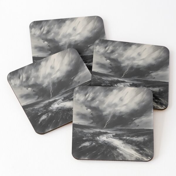 Item preview, Thrilling Extreme Weather Charcoal Drawing Landscape Art designed and sold by colorvisionart.