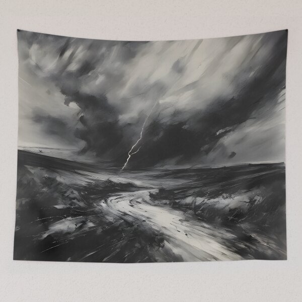 Item preview, Thrilling Extreme Weather Charcoal Drawing Landscape Art designed and sold by colorvisionart.