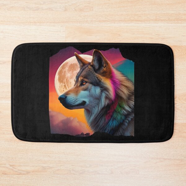 Item preview, wolf head and moon designed and sold by BandM Jos-Wilias.