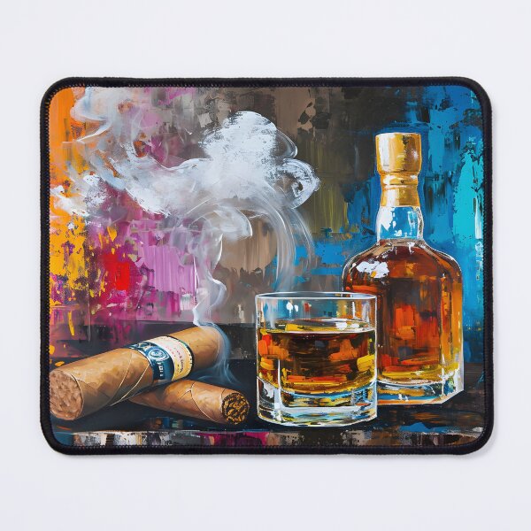 Artikelvorschau, Kulinarische Leinwand – langsames Brennen von Whisky und Zigarre in kräftigen, ausdrucksstarken Farbtönen entworfen und verkauft von OlfactoART Studio.