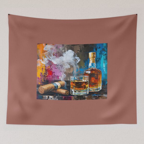 Artikelvorschau, Kulinarische Leinwand – langsames Brennen von Whisky und Zigarre in kräftigen, ausdrucksstarken Farbtönen entworfen und verkauft von OlfactoART Studio.