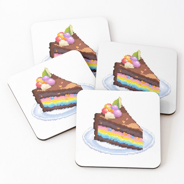 Item preview, Chocolate Rainbow cake- Pixel art designed and sold by octoboobs.
