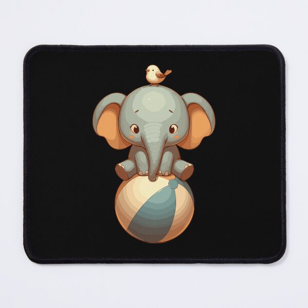 Item preview, Kawaii Circus Elephant with bird On Ball designed and sold by TomFrontierArt.