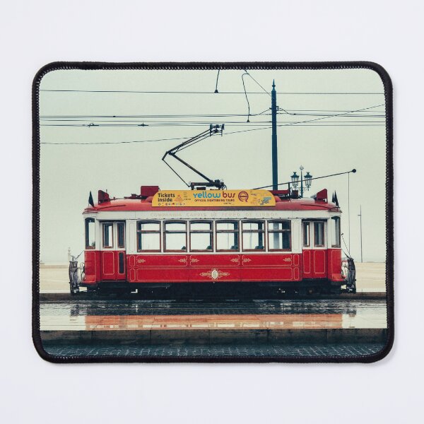 Item preview, A Red Tram On A Wet Street. Terreiro do Paço, Lisbon (Lisboa), Portugal designed and sold by João Miguel.