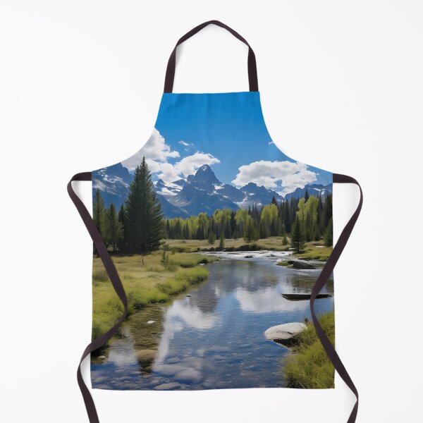 Item preview, A river with trees and mountains in the background designed and sold by johndesign88.