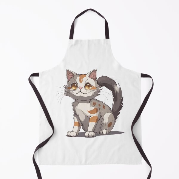 Item preview, Three-coloured anime-style cat with a fluffy tail designed and sold by MollyPetDesigns.