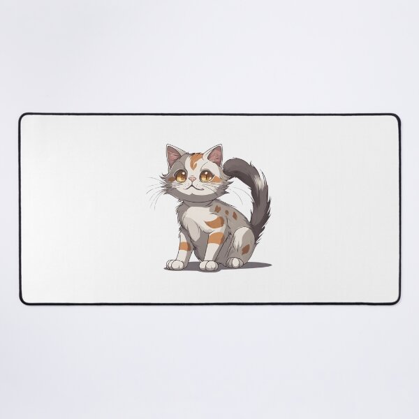 Item preview, Three-coloured anime-style cat with a fluffy tail designed and sold by MollyPetDesigns.