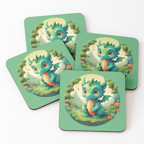 Item preview, Smiling spring dragon: joy on the green meadow designed and sold by Minpadesign.