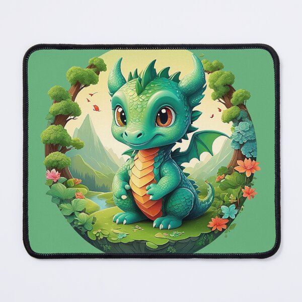 Item preview, Smiling spring dragon: joy on the green meadow designed and sold by Minpadesign.