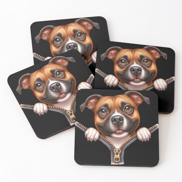 Item preview, Cute Staffordshire Bull Terrier Dog with Zipper designed and sold by BerryBlaze.