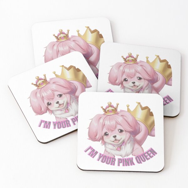 Item preview, Cute anime pink dog with the crown  designed and sold by cosy-style.