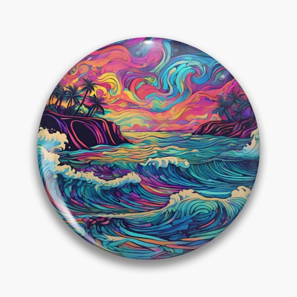 Item preview, Galactic Dreamscapes - Psychedelic Seaside Oasis designed and sold by colorvisionart.