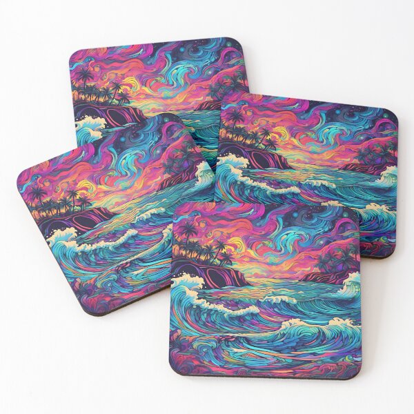 Item preview, Galactic Dreamscapes - Psychedelic Seaside Oasis designed and sold by colorvisionart.