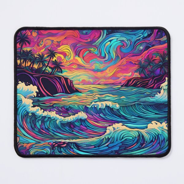 Item preview, Galactic Dreamscapes - Psychedelic Seaside Oasis designed and sold by colorvisionart.