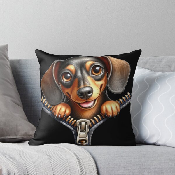 Item preview, Cute Dachshund Dog with Zipper designed and sold by BerryBlaze.