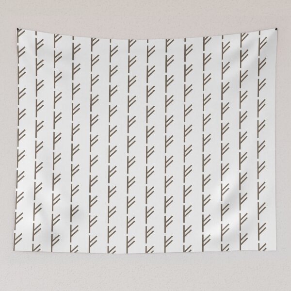 Item preview, Fehu - first rune in the Futhark Alphabet. Beige on white. designed and sold by NextDoorToMe.