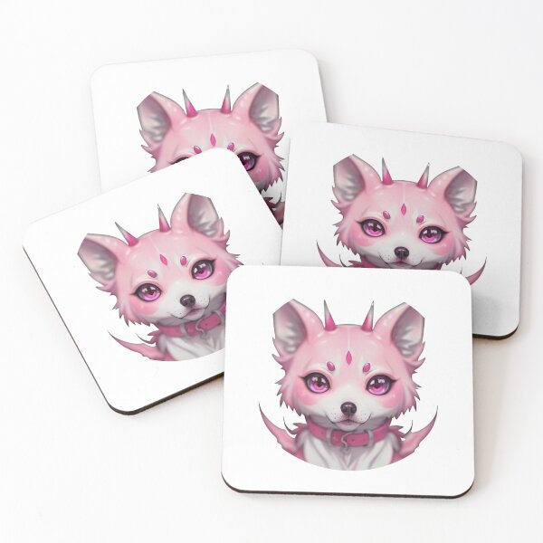 Item preview, Cute anime pink cat with devil eyes  designed and sold by cosy-style.